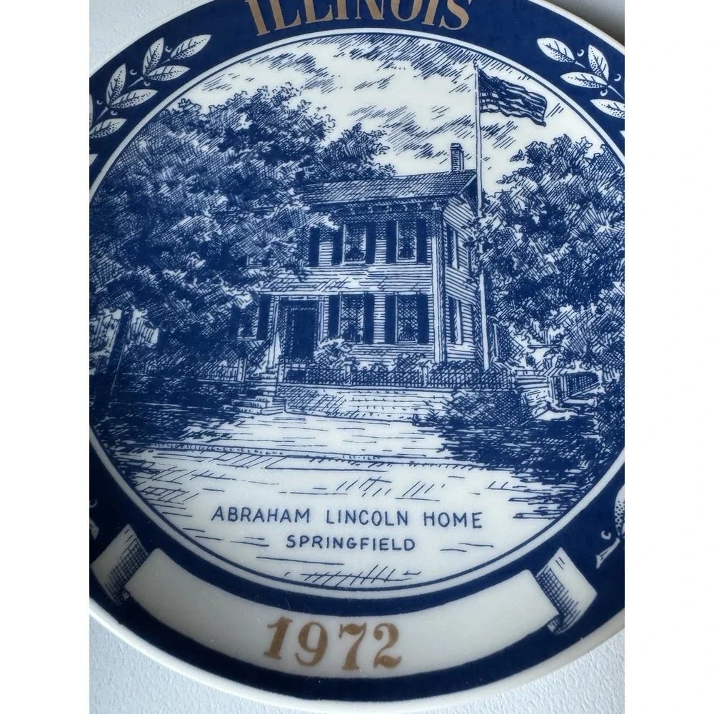 Vintage 1972-73 Illinois Lincoln/ Grant Home Collector Plate Set Decor Danmark